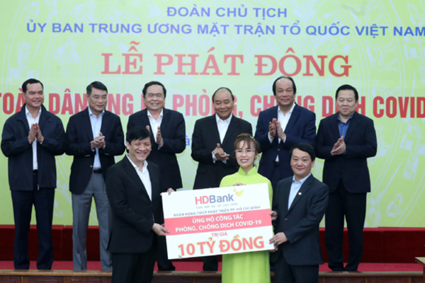HDBank ủng hộ 10 tỷ đồng phòng chống dịch Covid-19