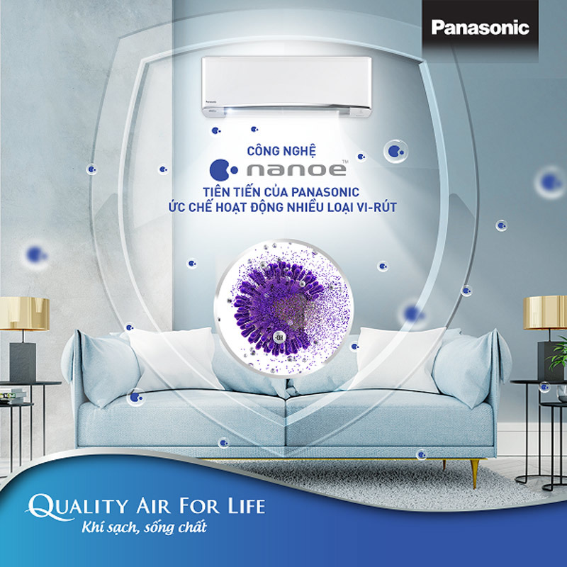 Công nghệ lọc khí Panasonic ức chế nhiều loại vi khuẩn, virus