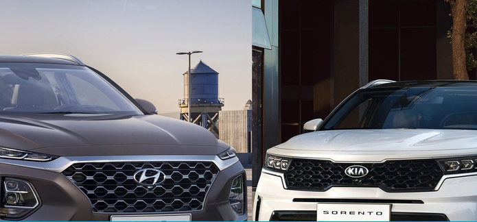 Hyundai Santa Fe đối đầu Kia Sorento 2021