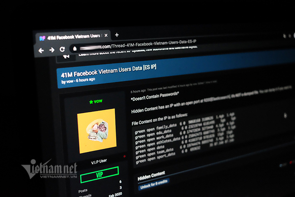 Lộ dữ liệu 41 triệu người dùng Facebook VN: Có thể hacker vẫn “ém hàng