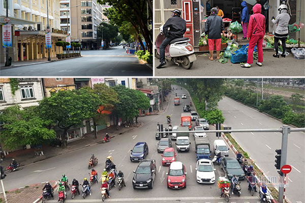 Ngày đầu cách ly xã hội, chợ vẫn đông, đường phố vắng bóng người