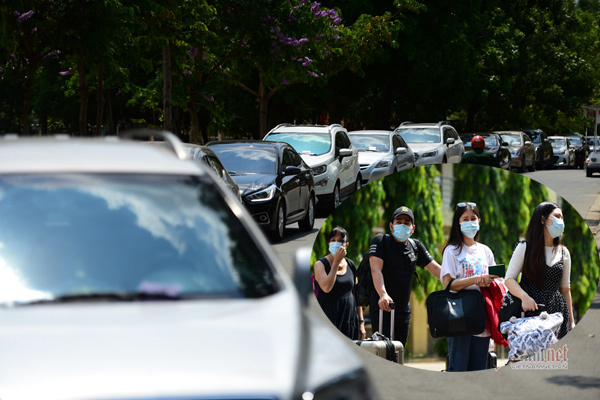 Nghìn người rời khu cách ly ở Sài Gòn, trăm ô tô nối dài chờ đón