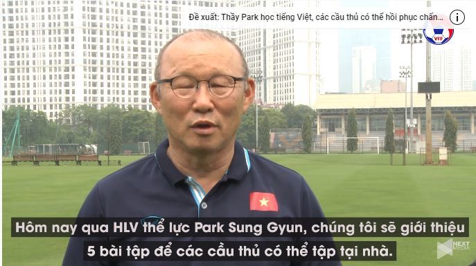 Thầy Park truyền “bí kíp” luyện tập tại nhà cho cầu thủ thời Covid