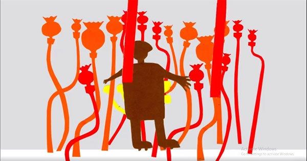 Autistic children display paintings online