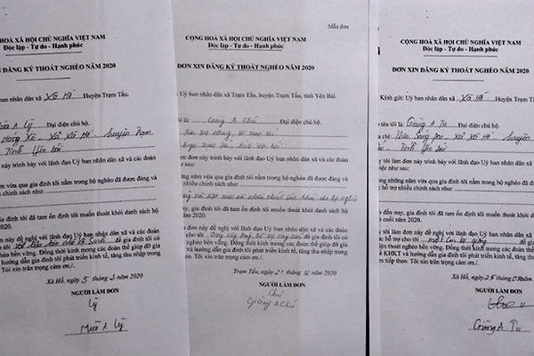 Xúc động những lá đơn xin thoát nghèo