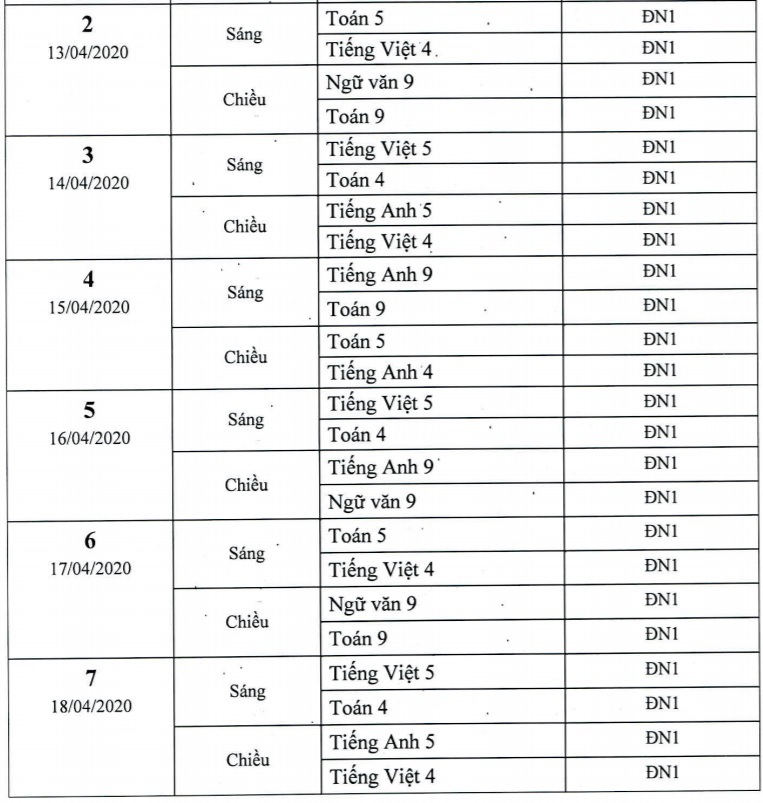 Lịch dạy học trên truyền hình cho học sinh cả nước từ 13-18/4