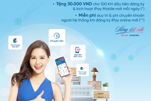 VietinBank iPay Mobile miễn phí giao dịch, tặng ngay 30.000 đồng