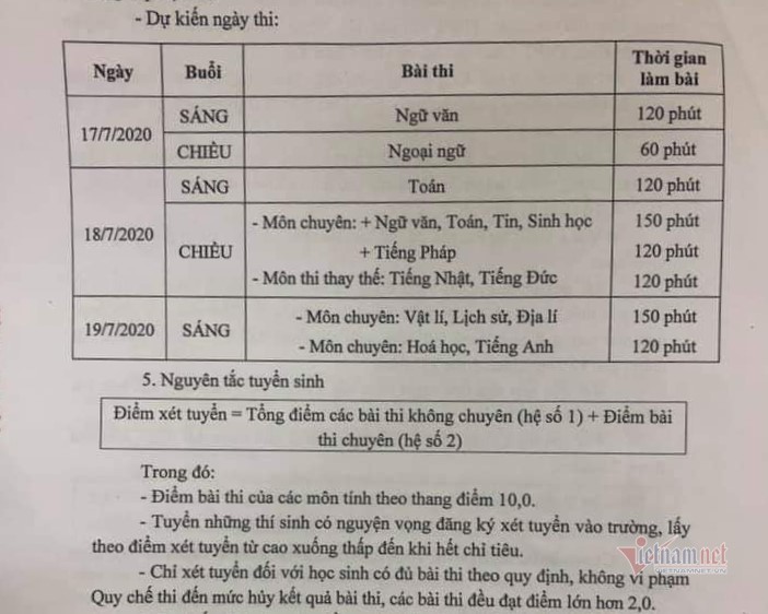 Tuyển sinh lớp 10 ở Hà Nội: Bỏ môn thi thứ 4, dự kiến thi ngày 17/7