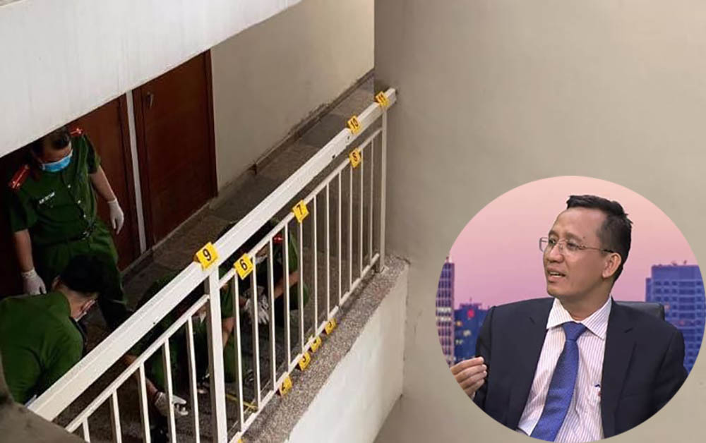 Vợ tiến sĩ Bùi Quang Tín làm việc với công an vụ chồng rơi lầu tử vong