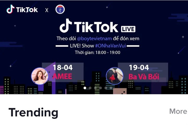 Bộ Y tế livestream trên TikTok kêu gọi phòng chống dịch