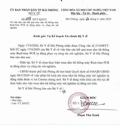 Máy xét nghiệm Covid-19 Hải Phòng đang dùng là đi mượn ...