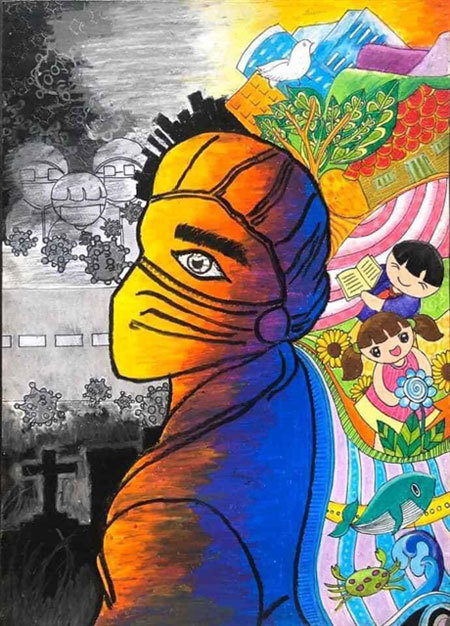 Vietnamese students paint pictures of life during Covid-19