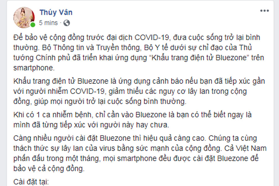 Sao Việt hưởng ứng chiến dịch khẩu trang điện tử