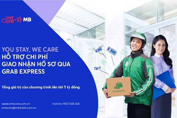 MB hỗ trợ chi phí giao nhận qua dịch vụ Grab Express