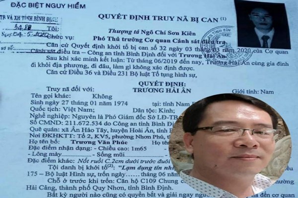 Truy nã đặc biệt cựu Phó Giám đốc Sở LĐ-TB&XH Bình Định