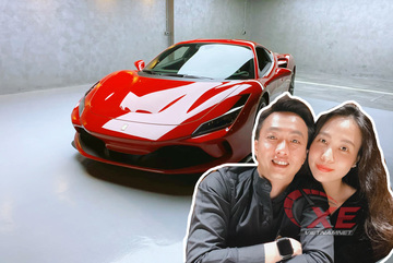 Cường Đô la khoe được Đàm Thu Trang tặng siêu xe 30 tỷ Ferrari F8 Tributo