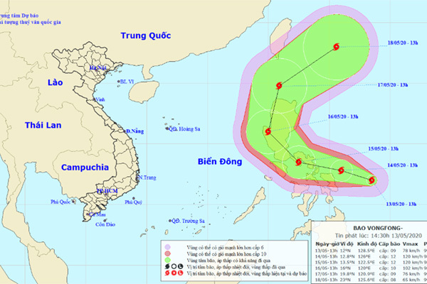 Bão Vongfong diễn biến phức tạp, đề phòng vào Biển Đông