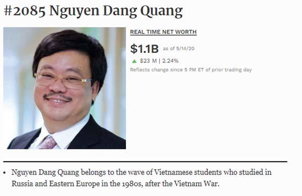 Cú đột phá của ông Nguyễn Đăng Quang, giành lại ngôi tỷ phú USD
