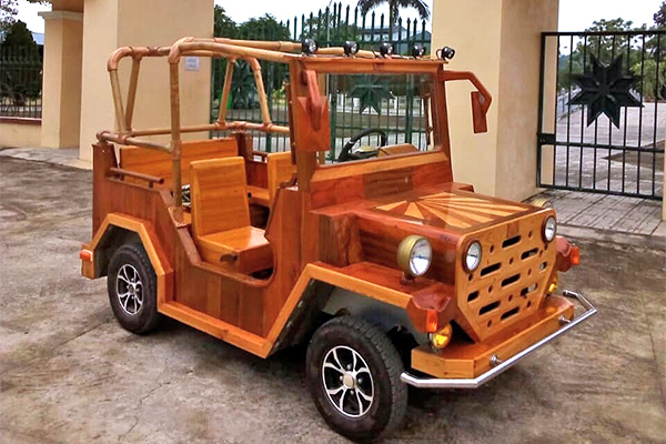 Độc đáo chiếc Jeep gỗ chạy động cơ xe máy Honda của dân chơi Thái Nguyên
