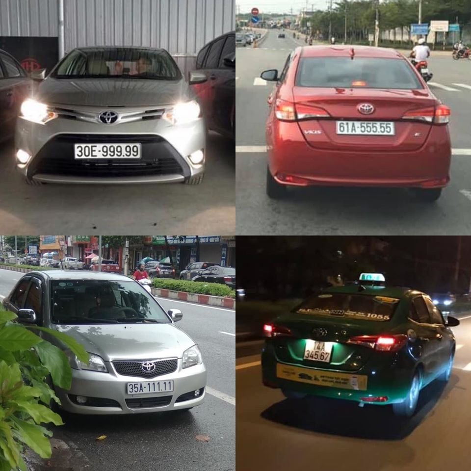 Loạt xe Toyota Vios biển số ngũ quý từng gây sốt