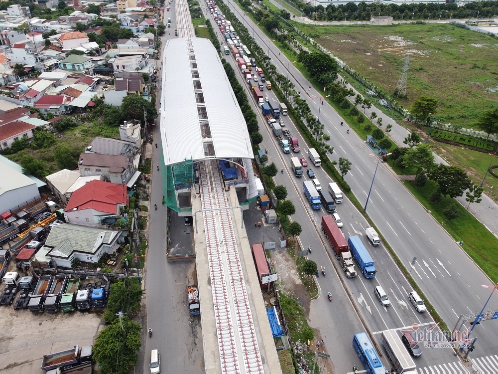 Hơn 17 km  đường ray trên cao metro Bến Thành- Suối Tiên sẵn sàng chờ thử tàu