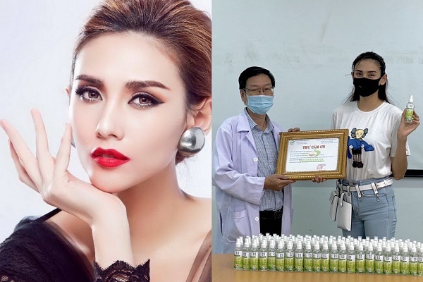 Võ Hoàng Yến quyên góp 1000 chai rửa tay cho Bệnh viện Nhiệt Đới