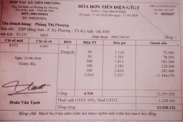 Từ 71 nghìn đồng, tiền điện 1 hộ dân vọt lên 13,5 triệu