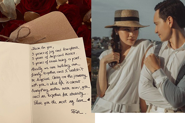 Bức thư ngọt ngào Kim Lý gửi Hà Hồ