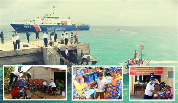 VN coast guards support poor fishermen after social distancing