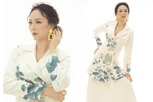 Hoa hậu Paris Vũ khoe sắc với váy hoạ tiết