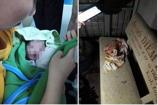 Bé sơ sinh còn nguyên dây rốn bỏ rơi trên ghế đá ở Sài Gòn