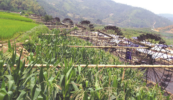 Water wheels the highlights of mountain fields