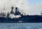 Tàu chiến Mỹ bốc cháy ngùn ngụt, 18 thủy thủ bị thương