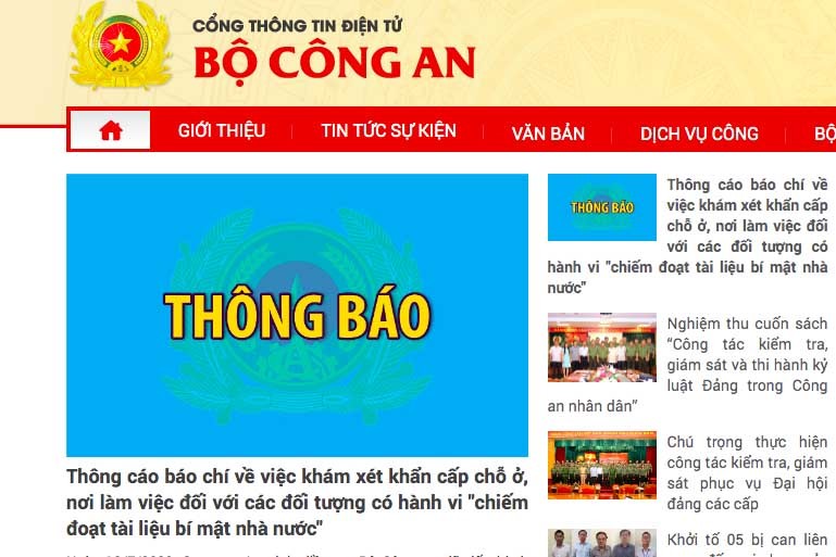 Khám xét khẩn cấp nơi ở và làm việc hai cán bộ UBND thành phố Hà Nội