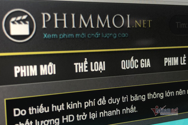 Khởi tố vụ án hình sự liên quan đến website Phimmoi.net