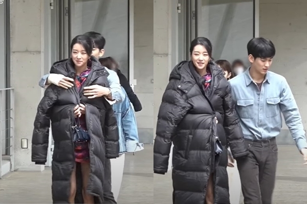 Kim Soo Hyun khoác áo cho Seo Ye Ji trong hậu trường phim