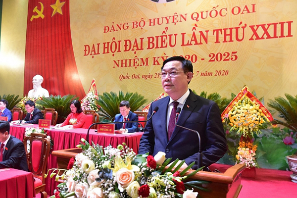 Dự ĐH Đảng cơ sở, ông Vương Đình Huệ lưu ý về công tác cán bộ