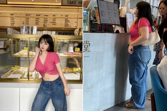 Hot girl TQ bị fan bắt gặp, ngoại hình thô kệch khác xa trên mạng