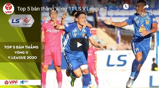 Sao U23 Việt Nam lọt top 5 bàn thắng đẹp vòng 11 V-League