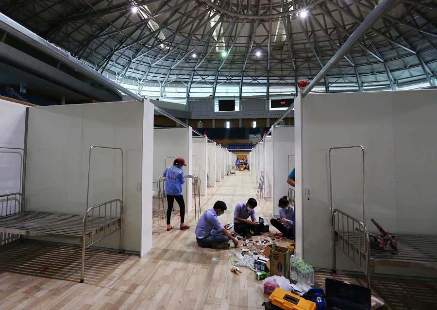 Hình ảnh bệnh viện dã chiến 700 giường ở Đà Nẵng trước giờ hoàn thiện