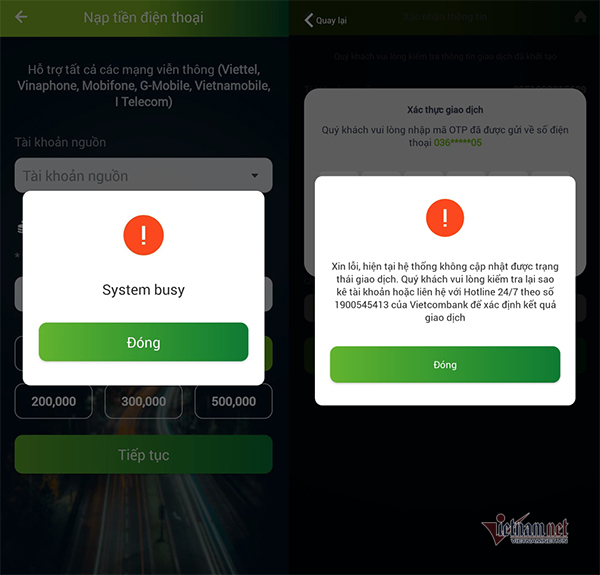 Vietcombank giải thích lý do người dùng không chuyển được tiền qua ...