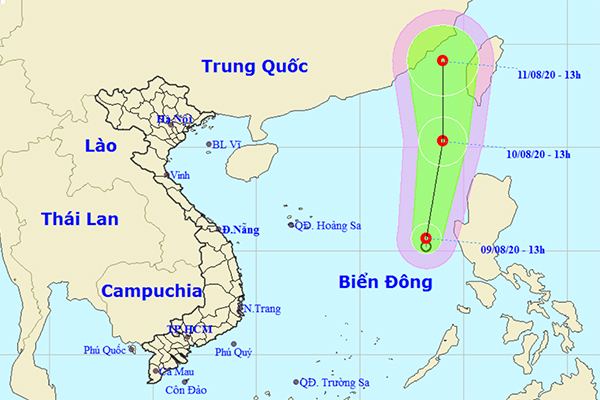 Áp thấp nhiệt đới giật cấp 8 trên Biển Đông