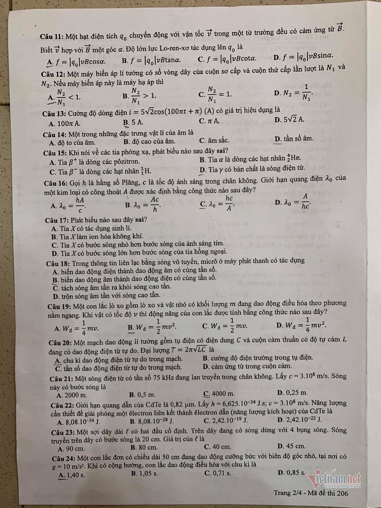 Kiến thức de thi vat ly thpt 2020 Bán Máy Nước Nóng Banmaynuocnong