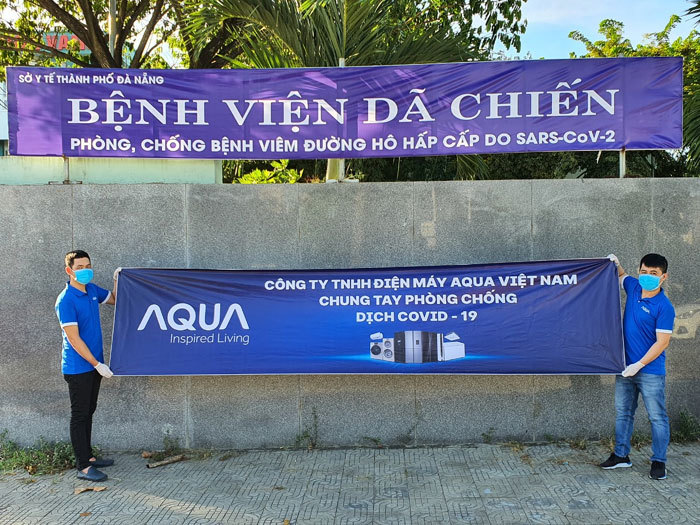 Aqua Việt Nam tặng tủ lạnh, máy giặt cho 14 bệnh viện chống dịch ở Đà Nẵng