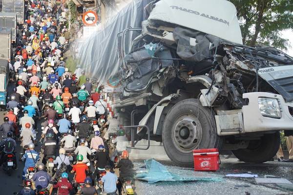 Ba ô tô tông liên hoàn, nghìn xe tê liệt trên quốc lộ 1