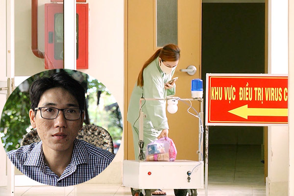 Thầy giáo trẻ chế tạo robot phục vụ trong khu điều trị Covid-19