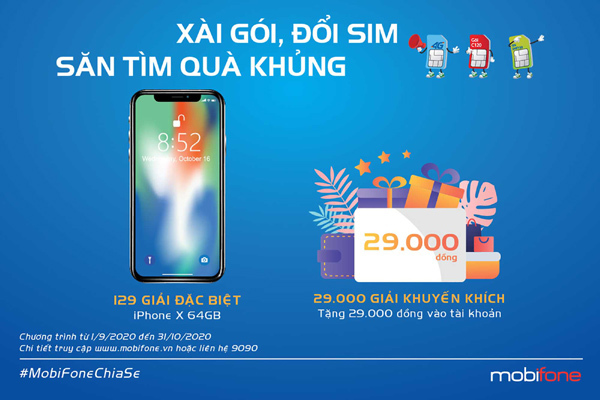 Đăng ký gói cước C120N, săn iPhone X từ MobiFone
