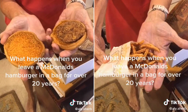 Burger và khoai tây McDonald's 24 năm không hỏng, hé lộ sự thật về 'tuổi thọ' của đồ ăn nhanh