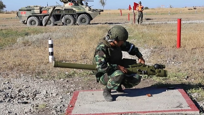 Hình ảnh đội tuyển Pháo thủ Việt Nam tranh tài tại Nga