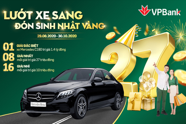 VPBank tặng khách ôtô Mercedes dịp kỉ niệm 27 năm